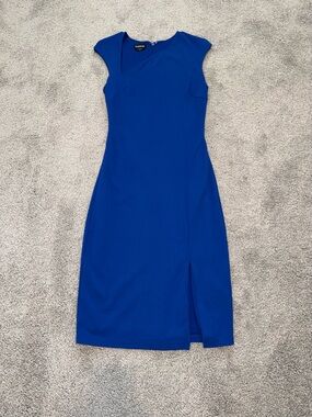bebe Royal Blue Cap-Sleeve Midi Dress